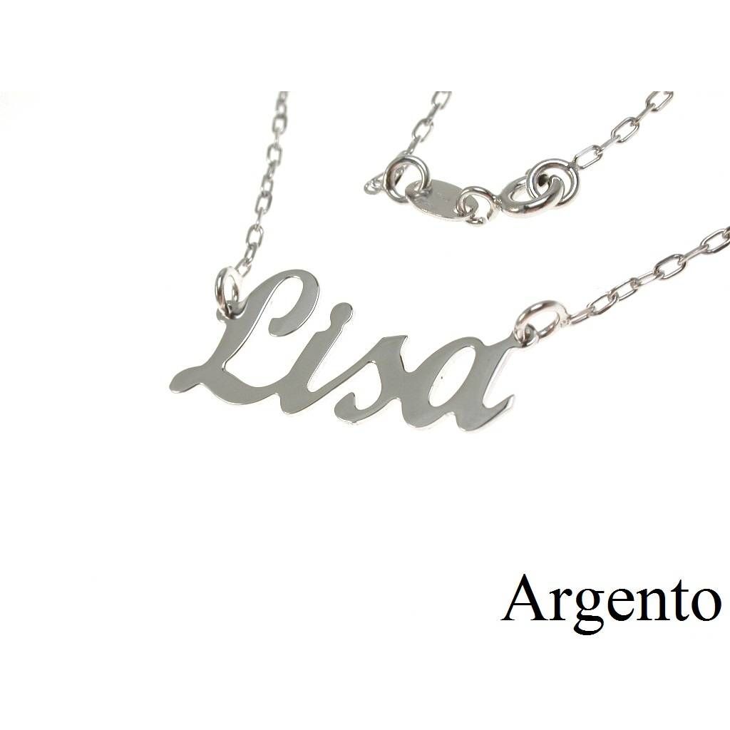 Silver Necklace with name LISA