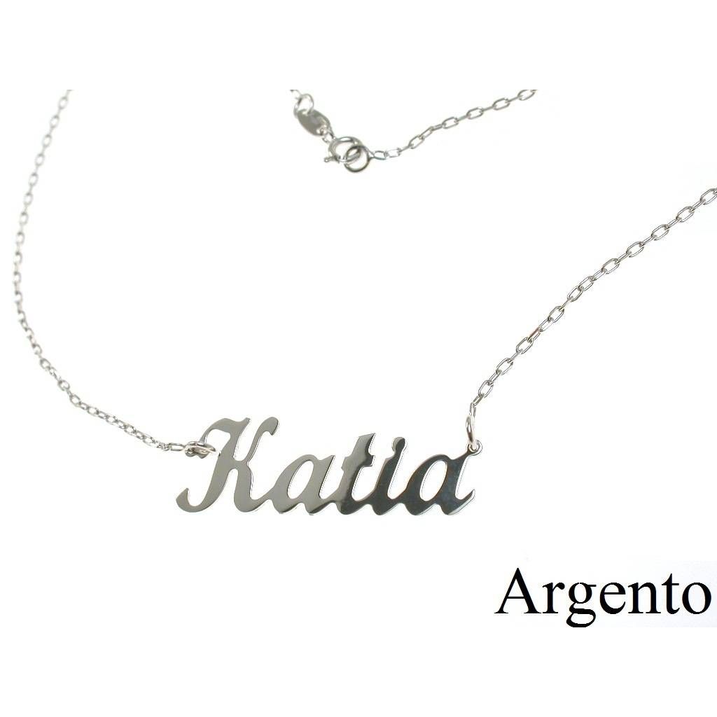 Silver Necklace with name KATIA