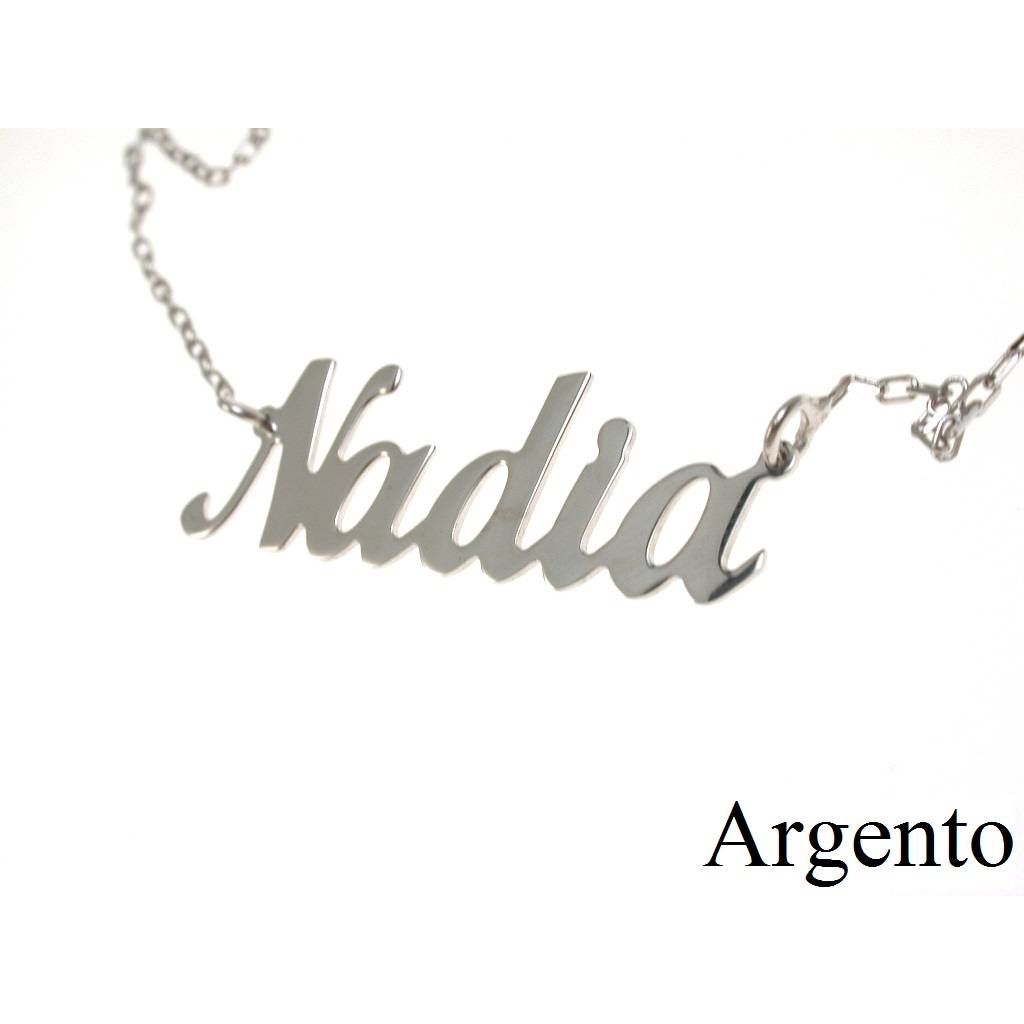 Silver Necklace with name NADIA