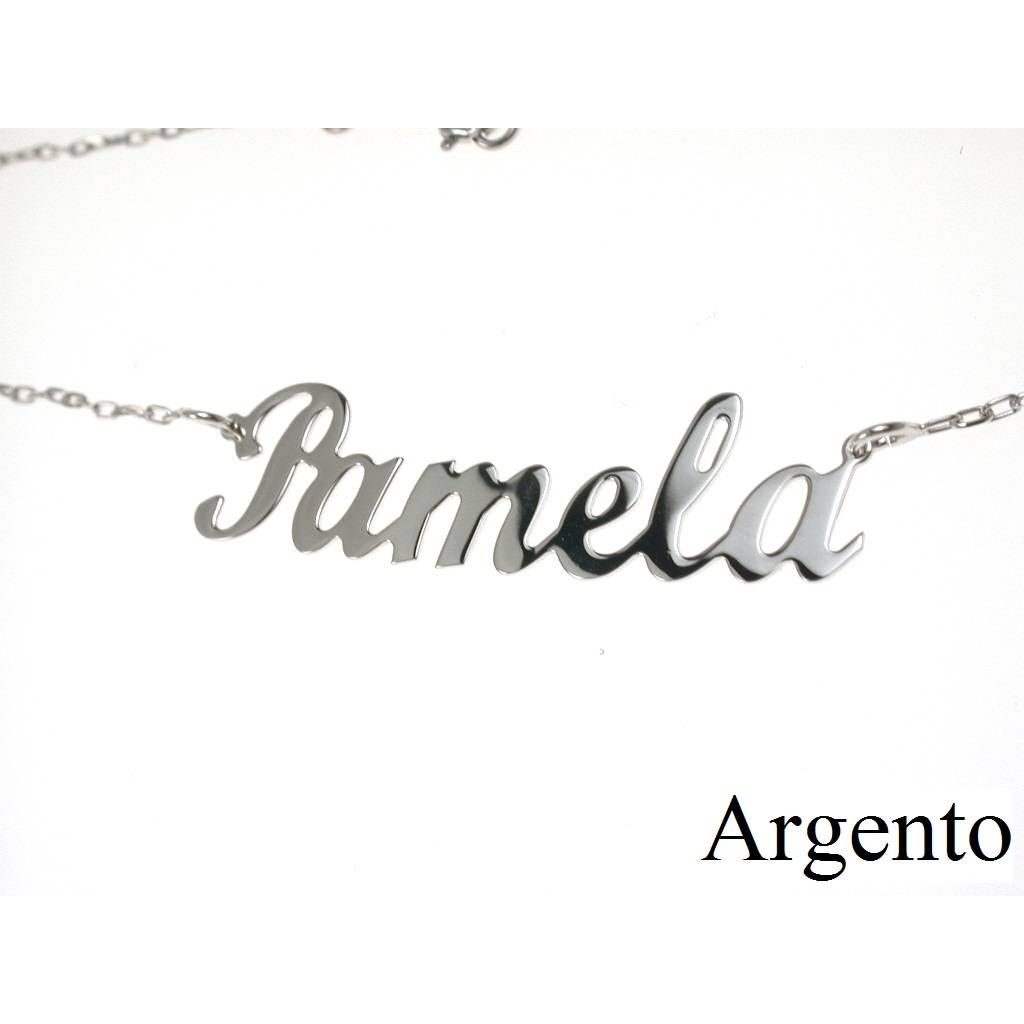 Silver Necklace with name PAMELA