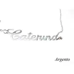 Collana Nome CATERINA in Argento con zircone - Pezzo Unico