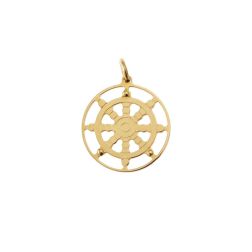 Bicolor Yellow and White Gold Double-Face Rudder Pendant