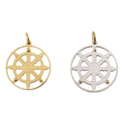 Bicolor Yellow and White Gold Double-Face Rudder Pendant