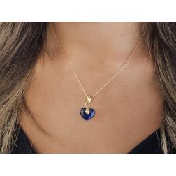 Lapis Lazuli and 18kt Yellow Gold Heart Pendant