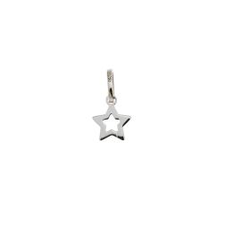Small perforated star pendant in white gold 0,7mm