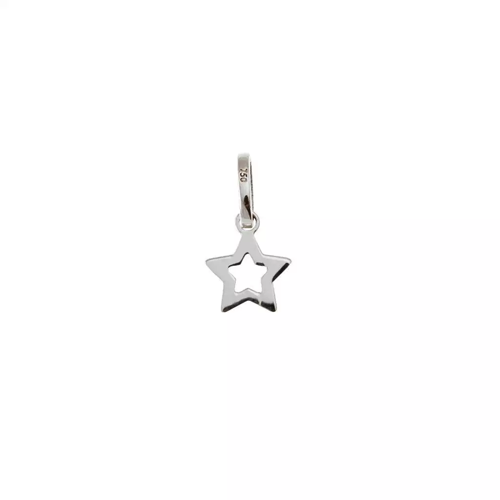 Ciondolo Stella piccola traforata in oro bianco 0,7mm