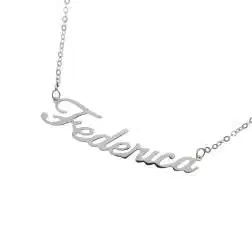 Collana con nome Federica in Oro Bianco 18kt (Pezzo Unico)