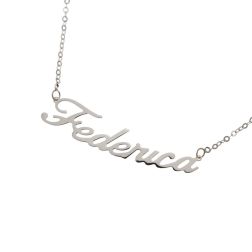 Necklace with name Federica in white gold 18kt - (Last piece available)