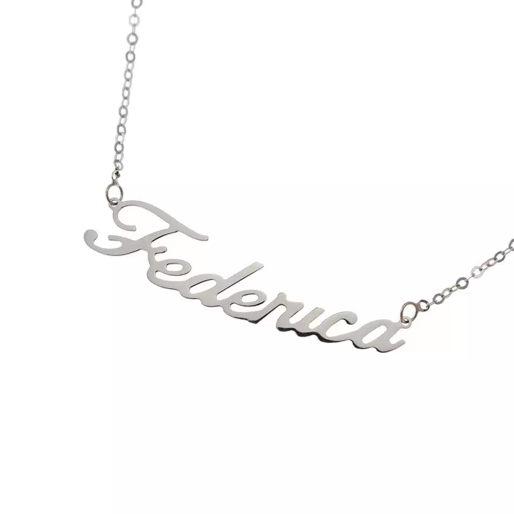 Collana con nome Federica in Oro Bianco 18kt (Pezzo Unico)