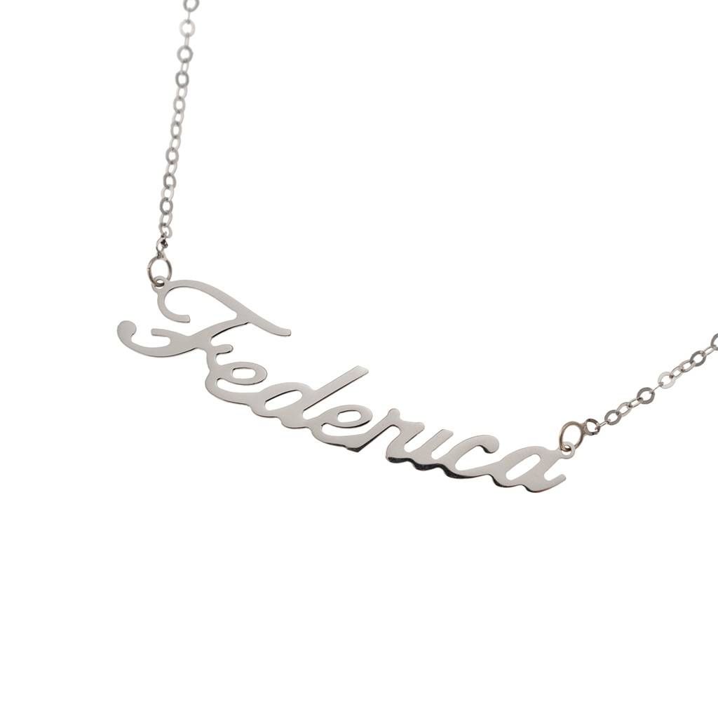Necklace with name Federica in white gold 18kt - (Last piece available)