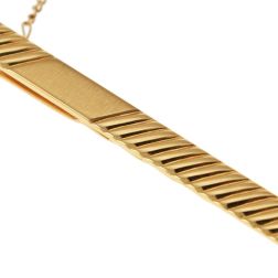 Flat striped with satin segment Tie Clip