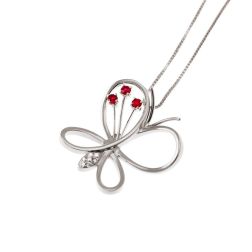 Butterfly Necklace 3 Rubies
