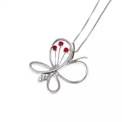 Collana Farfalla 3 Rubini