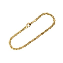 18kt Yellow Gold Oval Twisted Thread Rope Bracelet