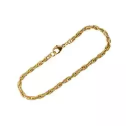 Bracciale corda filo torto ovale in Oro Giallo 18kt