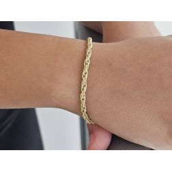 photo of worn 18kt Yellow Gold Oval Twisted Thread Rope Bracelet