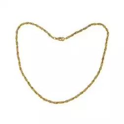 Collana corda filo torto ovale 45cm in Oro Giallo 18kt