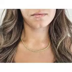 Collana corda filo torto ovale 45cm in Oro Giallo 18kt foto indossata
