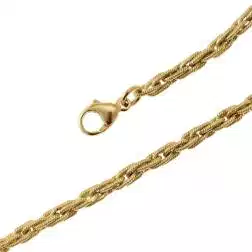 Collana corda filo torto ovale 42cm in Oro Giallo 18kt