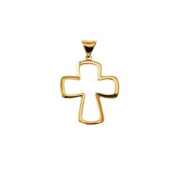 18kt Yellow Gold Widened Wire Holed Cross