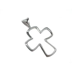 18kt White Gold Widened Wire Holed Cross