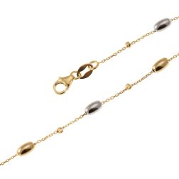 Chain Necklace with Barrels in 18kt Yellow and White Gold