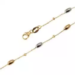 Collana catena con Barilotti in Oro Giallo e Bianco