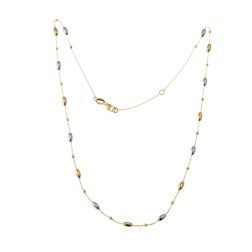 Collana catena con Barilotti in Oro Giallo e Bianco