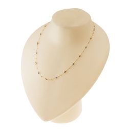 Collana catena con Barilotti in Oro Giallo e Bianco