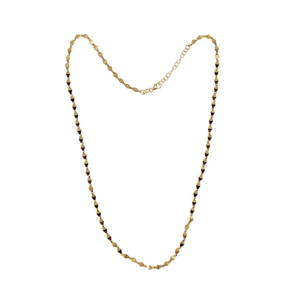 18kt Yellow Gold Three-Dimensional Rhombus Necklace