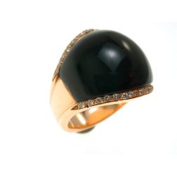 Diamonds and Onyx Dome Ring