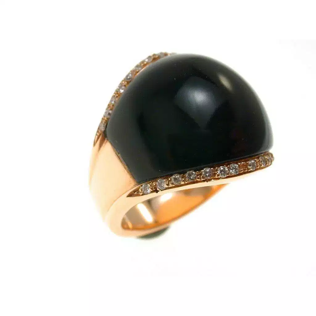 Diamonds and Onyx Dome Ring