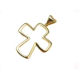 18kt Yellow Gold Widened Wire Holed Cross