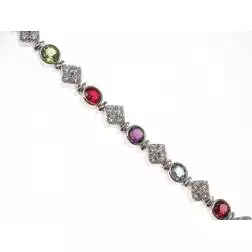 Bracciale Tennis gemme multicolor e diamanti