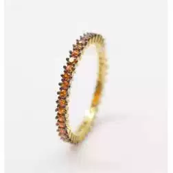 Eternity con zirconi arancio e brunitura