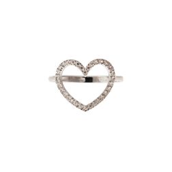 Heart Ring with Zircons
