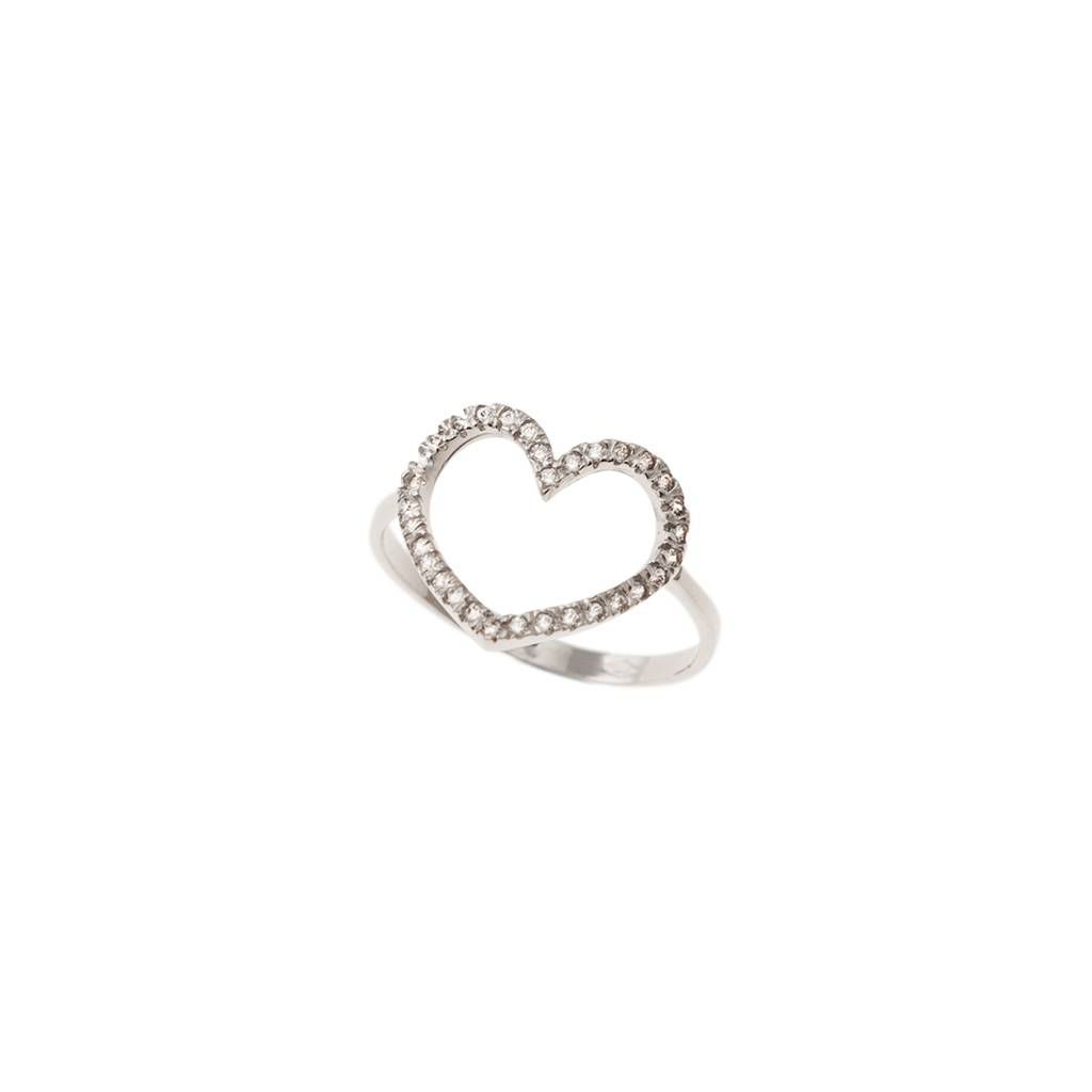 Heart Ring with Zircons