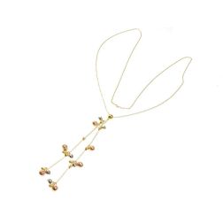 Collana a catena 63cm due fili con Sfere Diamantate 3 colori