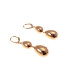 2 Polished Oval Pendant Earrings in 18kt Rose Gold