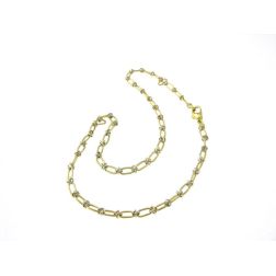 Necklace with alternating knurled ovals in 18kt Yellow and White Gold