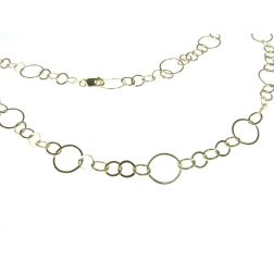 5+1 Circle 90cm Lace Necklace in 18kt Yellow Gold