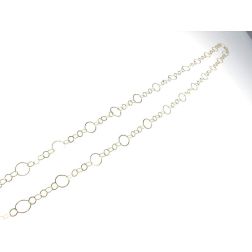 5+1 Circle 90cm Lace Necklace in 18kt Yellow Gold