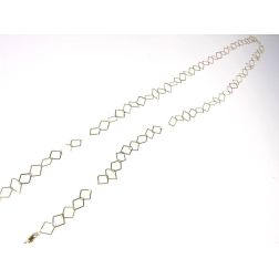 Collana Laccio 90cm Catena a Rombi Piatti in Oro Giallo