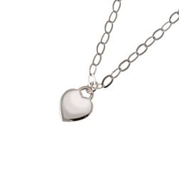 Chain necklace with Heart pendant in 18kt White Gold
