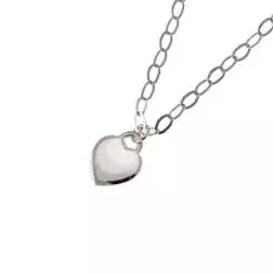 Collana a catena con ciondolo a Cuore in Oro Bianco 18kt
