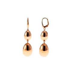 2 Polished Oval Pendant Earrings in 18kt Rose Gold