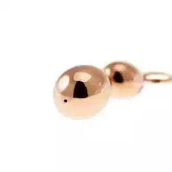 Orecchini Pendenti 2 Ovali Lucidi in Oro Rosa