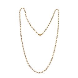 Necklace with alternating knurled ovals in 18kt Yellow and White Gold