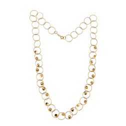43 cm flat Circle necklace with central motif in Yellow Gold