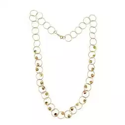 Collana 43cm a Cerchi piatti con Motivo centrale in Oro Giallo